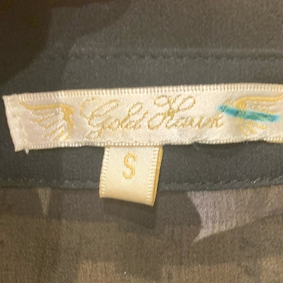 Gold Hawk Colour Block Sheer Blouse - Picture 4 of 5